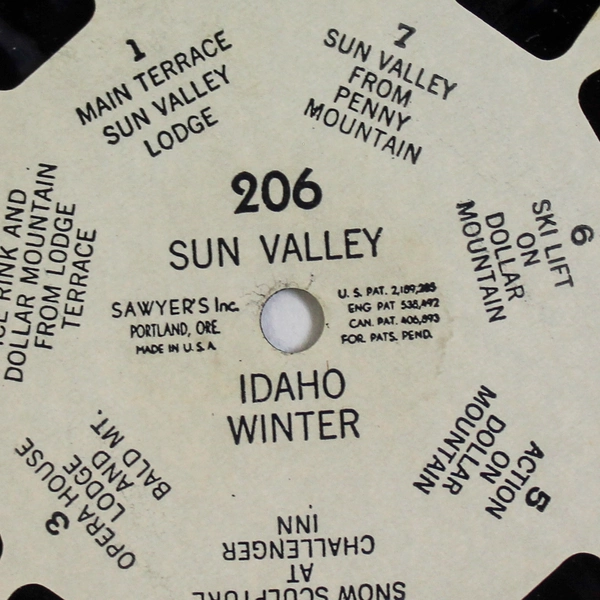 Vintage Sawyer's View-Master 206 Sun Valley Idaho Winter Reel As-Is