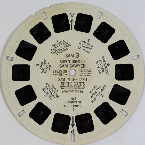Vintage 1950 Sawyer's View Master Sam 3 Adventures of Sam Sawyer Land of Giants