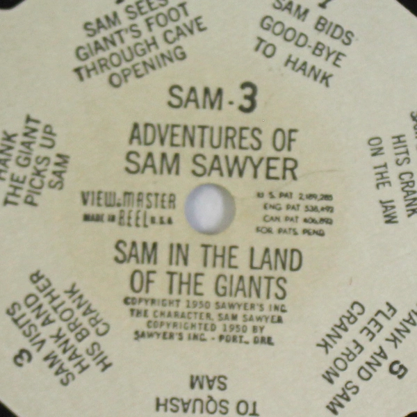 Vintage 1950 Sawyer's View Master Sam 3 Adventures of Sam Sawyer Land of Giants