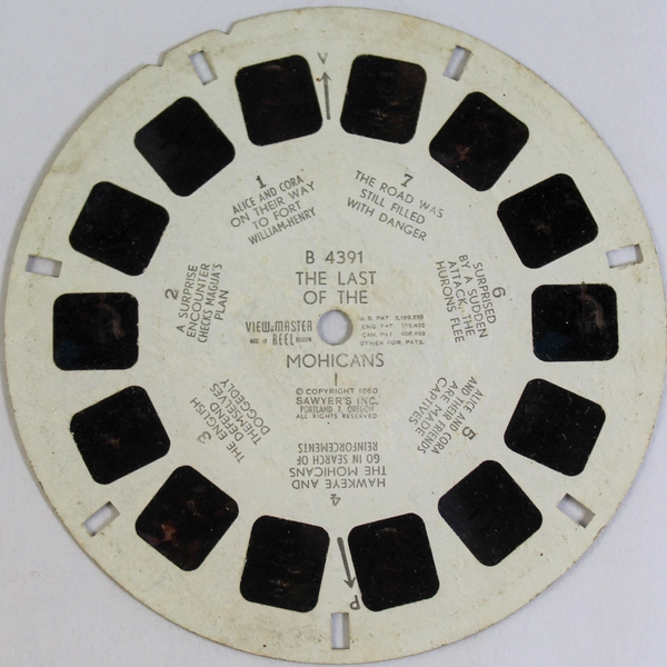 Vintage 1960 View-Master B4391 The Last of The Mohicans Reel As-Is