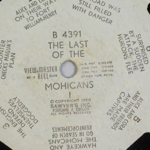 Vintage 1960 View-Master B4391 The Last of The Mohicans Reel As-Is