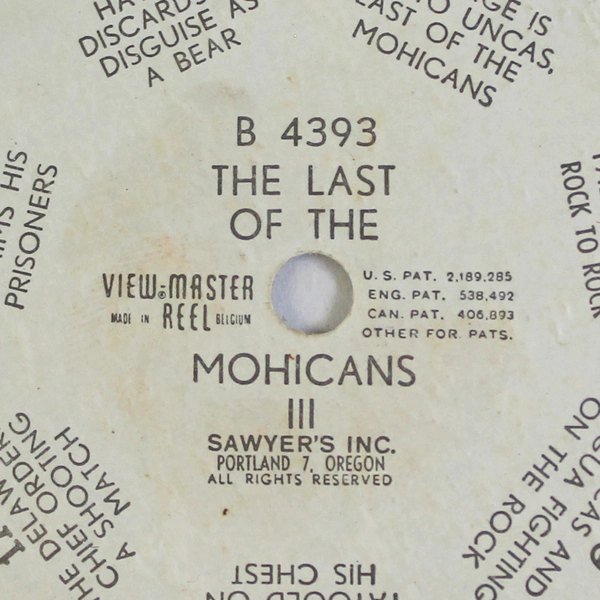 Vintage 1960 Sawyer's View Master B4393 The Last of The Mohicans III