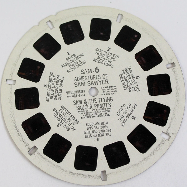 Vintage Sawyer's ViewMaster Sam 6 Adventures of Sam Sawyer Flying Saucer Pirates