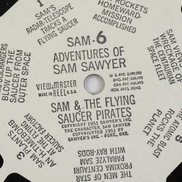 Vintage Sawyer's ViewMaster Sam 6 Adventures of Sam Sawyer Flying Saucer Pirates
