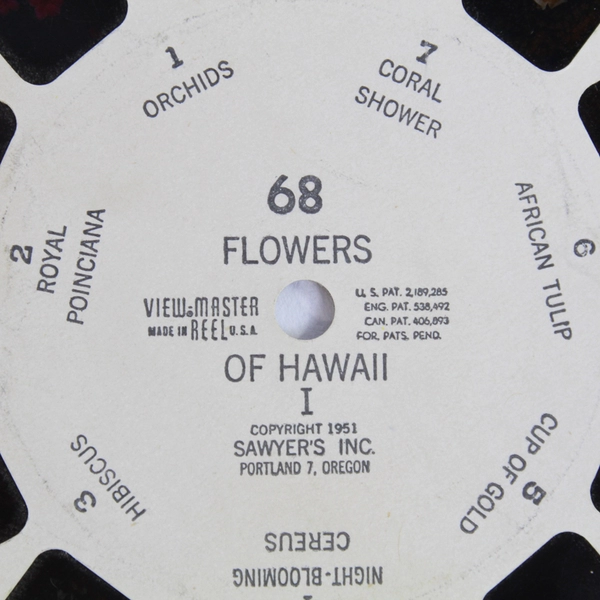 Vintage ViewMaster Reel 68 Flowers of Hawaii I 1951 Pre-Owned As-Is