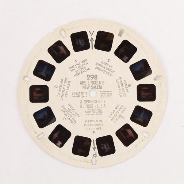 Vintage 1950 Sawyer's View Master 298 Abe Lincoln's New Salem Reel As-Is