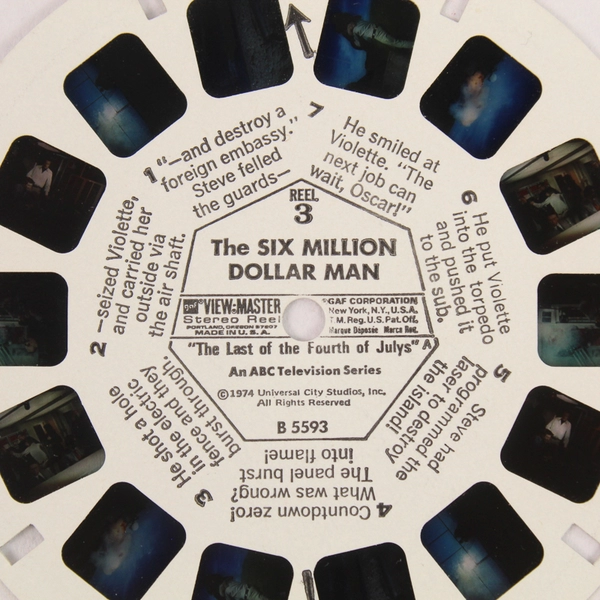 Vintage 1974 GAF View Master Reel 3 The Six Million Dollar Man B5593