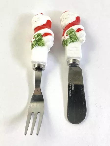 Lot of 4 Home For The Holidays Christmas Cheese Spreaders & Forks Set