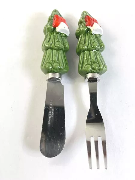 Set of 4 Home for the Holidays Canape Knives Ceramic Handles Christmas Decor