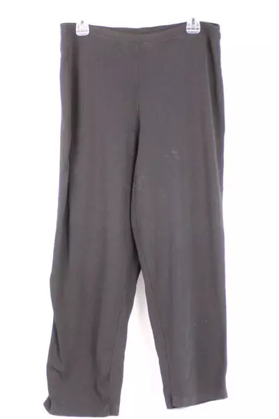 Grace Knit Dressing Pants Women's Size L Black Casual Stretch Waist Pre-Owned