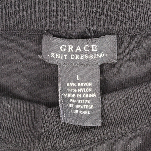 Grace Knit Dressing Pants Women's Size L Black Casual Stretch Waist Pre-Owned