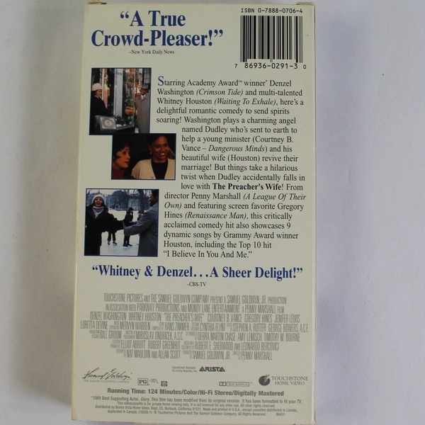 The Preacher's Wife VHS Tape Denzel Washington 1997 Touchstone Pictures
