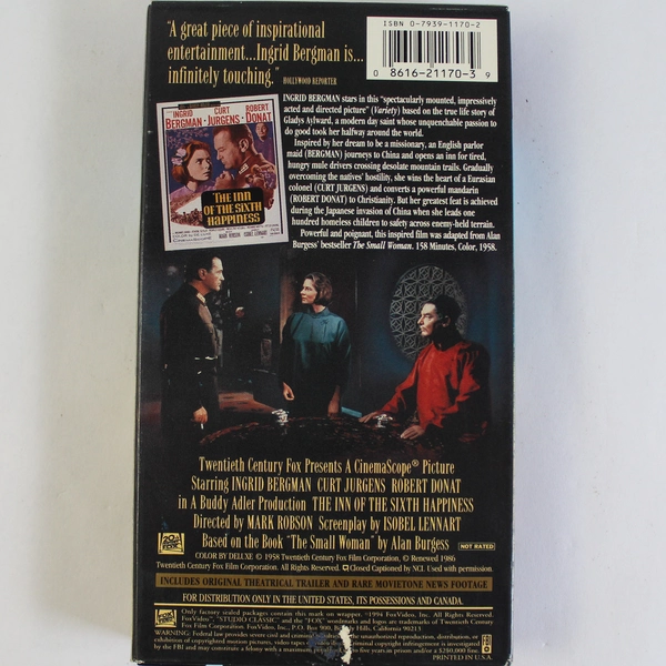 The Inn of The Sixth Happiness VHS Tape Ingrid Bergman 1958 Classic