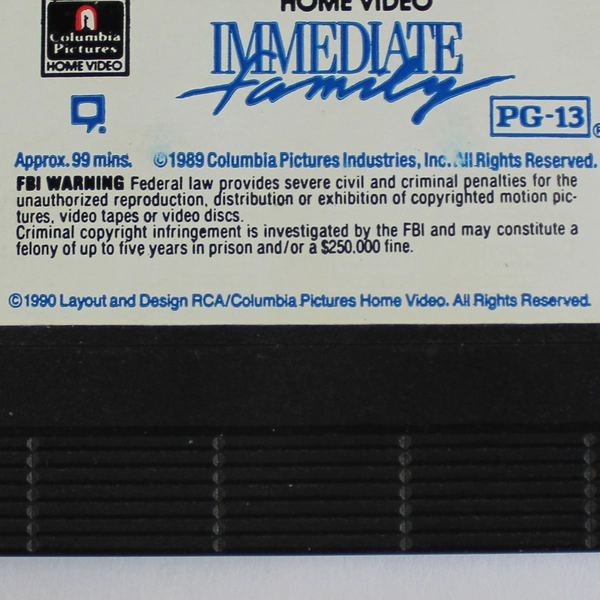 Immediate Family VHS Tape 1989 Columbia Pictures - Good Condition