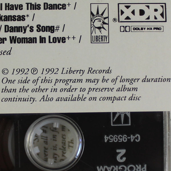 Anne Murray - Fifteen of The Best Cassette (1992, Liberty) - Good Condition