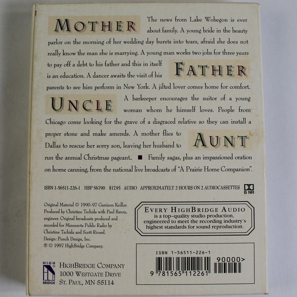 Mother Father Uncle Aunt Audiobook Cassette Set by Garrison Keillor 1997