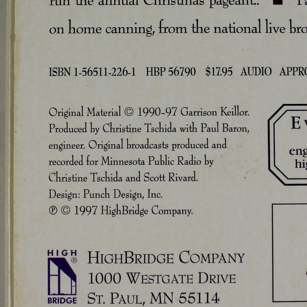 Mother Father Uncle Aunt Audiobook Cassette Set by Garrison Keillor 1997