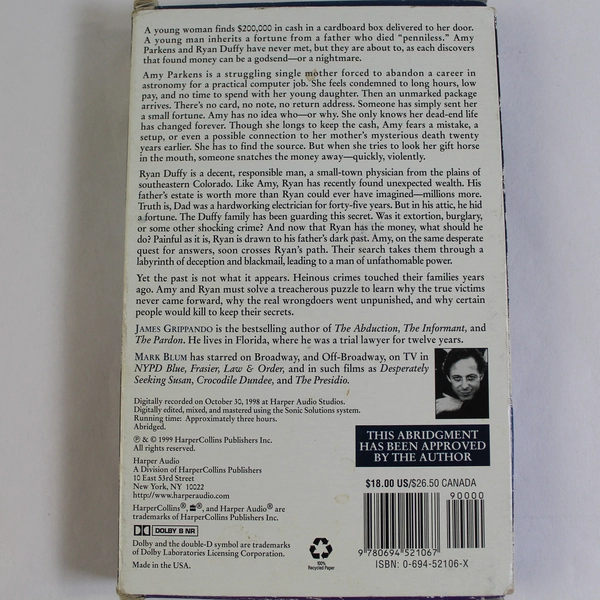 James Grippando Found Money Audiobook Set of 2 Cassettes 1999 HarperCollins