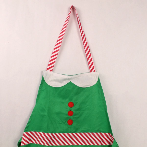Beatrice Home Fashions Mrs. Claus Christmas Apron Green 31" - Good Condition