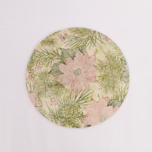 Hand Decorated Poinsettia Glass Plate - Holiday Decor - 10" Diameter