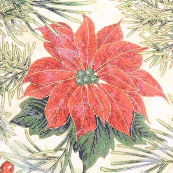 Hand Decorated Poinsettia Glass Plate - Holiday Decor - 10" Diameter