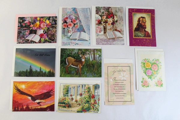 Lot of 10 Vintage Get Well Greeting Cards with Envelopes - Sunshine Line