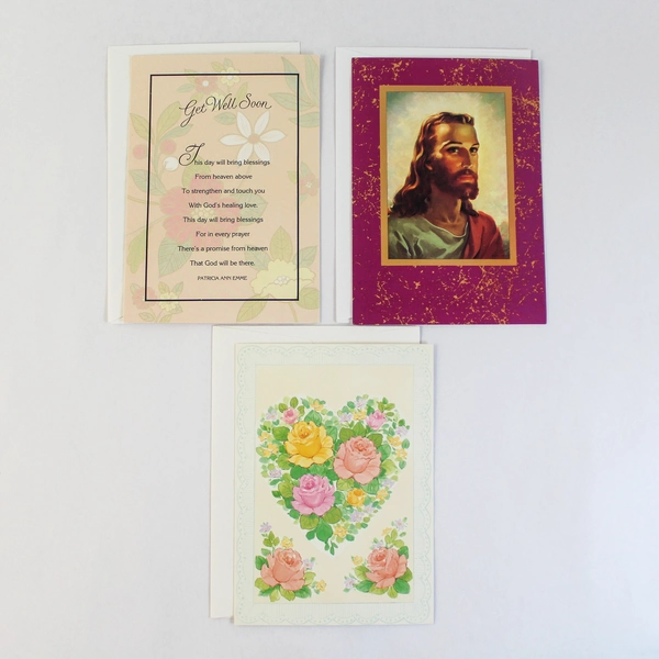 Lot of 10 Vintage Get Well Greeting Cards with Envelopes - Sunshine Line