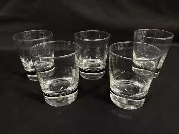 Lot of 5 Libbey Rocks Or Old Fashioned Glasses Clear Glass Cups