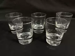 Lot of 5 Libbey Rocks Or Old Fashioned Glasses Clear Glass Cups