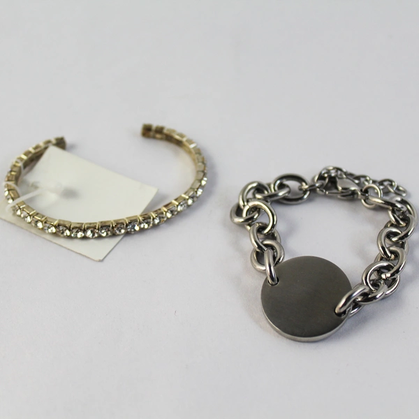 Lot of 5 Jewelry Silver Toned Rhinestones Earrings Necklace Bracelets Hair Clip