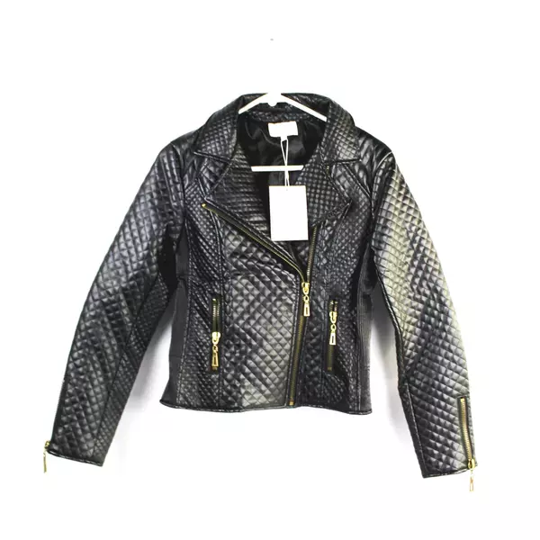 Bohme Women's Jacket Size S Black Textured Diamond Pattern with Tags