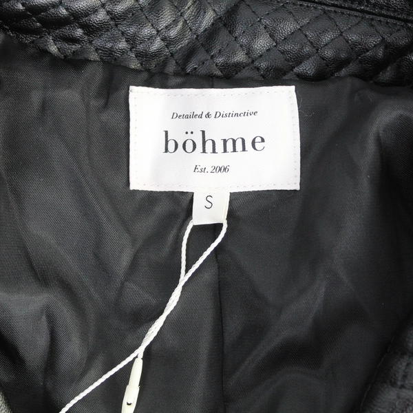 Bohme Women's Jacket Size S Black Textured Diamond Pattern with Tags