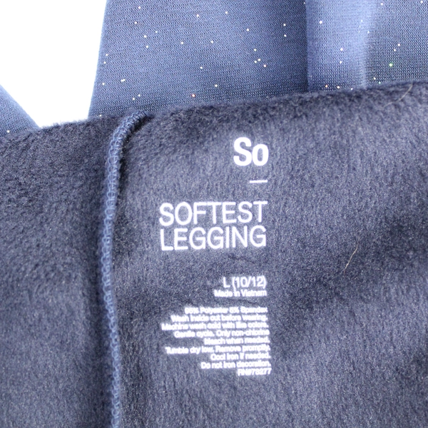 Navy Blue Metallic Leggings Girls Size L 10/12 NWT - Great Condition