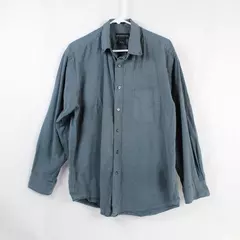 Croft & Barrow Men's Gray Plaid Dress Shirt L Pre-Owned Stains & Holes