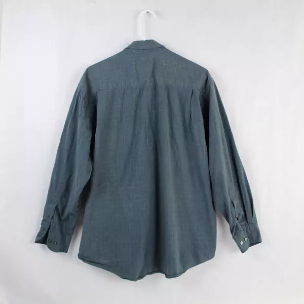 Croft & Barrow Men's Gray Plaid Dress Shirt L Pre-Owned Stains & Holes