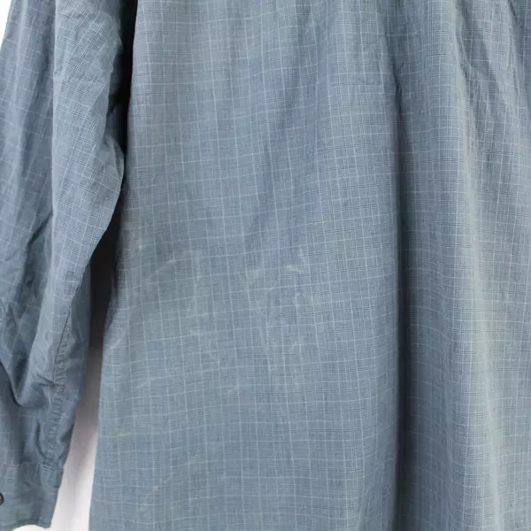 Croft & Barrow Men's Gray Plaid Dress Shirt L Pre-Owned Stains & Holes