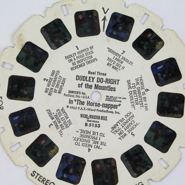Vintage ViewMaster Reel 3 Dudley Do-Right of The Mounties 1962 Collectible