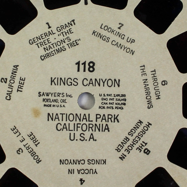 Vintage View-Master Reel 118 Kings Canyon National Park California Pre-Owned