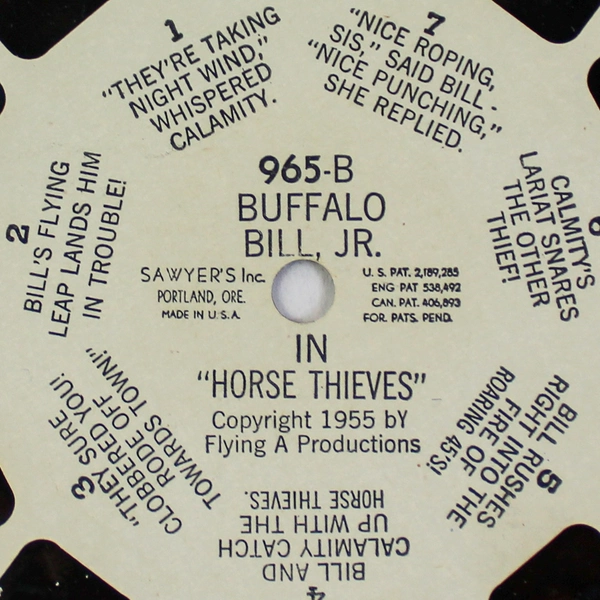 Vintage ViewMaster 965B Buffalo Bill Horse Thieves Reel Good Condition
