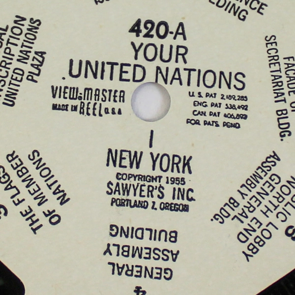 Vintage View-Master 420A United Nations New York 1955 Reel As-Is