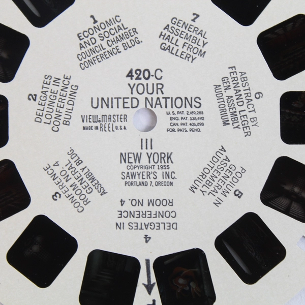 Vintage ViewMaster 420-C Your United Nations III New York 1955 Reel As-Is