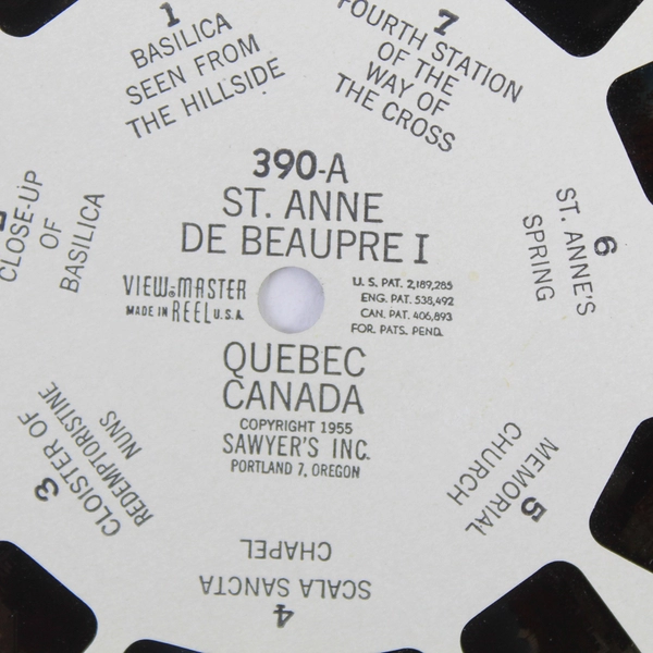 Vintage ViewMaster 390A St Anne De Beaupre Quebec 1955 Reel As Is