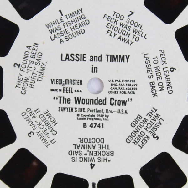 Vintage View-Master Reel Lot Lassie & Timmy in The Wounded Crow 1959