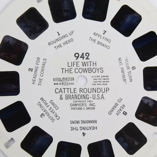 Vintage Sawyer's View Master 942 Life With The Cowboys Cattle Roundup Reel