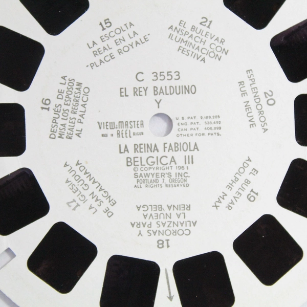 Vintage ViewMaster Reel C3553 El Rey Balduino & Reina Fabiola Belgica III