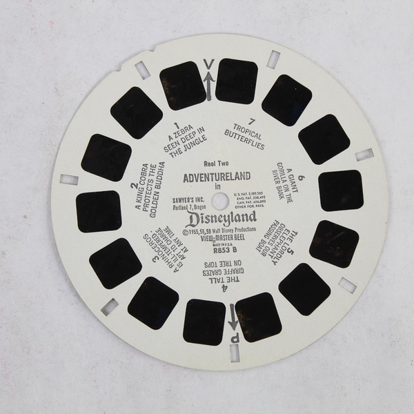 Vintage Sawyer's View Master R853B Adventureland In Disneyland Reel Two 1959