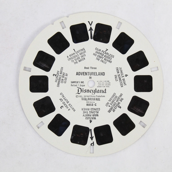 Vintage Sawyer's View Master R853C Adventureland In Disneyland Reel Three 1958
