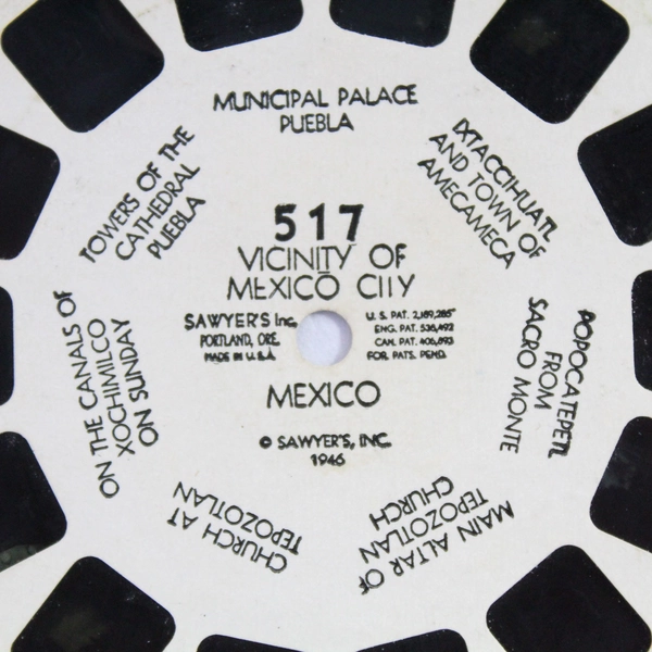 Vintage View-Master Reel 517 Vicinity of Mexico City 1946 As-Is No Sleeve