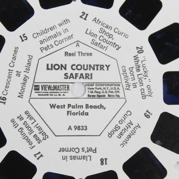 Vintage View-Master A9833 Lion Country Safari Reel 3 West Palm Beach