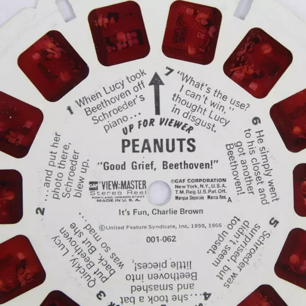 Vintage GAF View Master Peanuts Good Grief Beethoven Reel 1966 As Is
